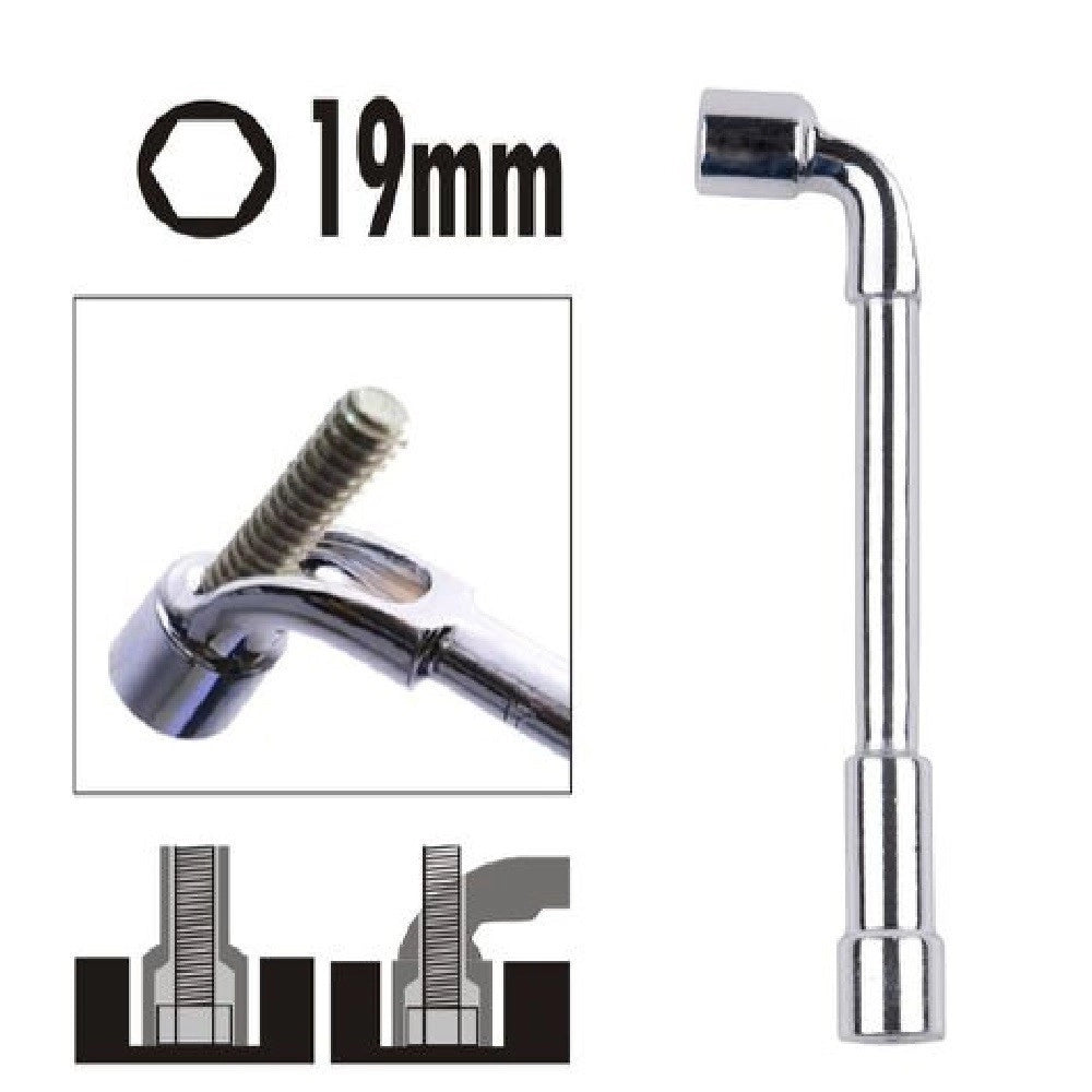 Trade Shop - Chiave Tipo L Bussola 19mm Bocca Esagonale Cromo Vanadio Acciaio 91627 Ferramenta -