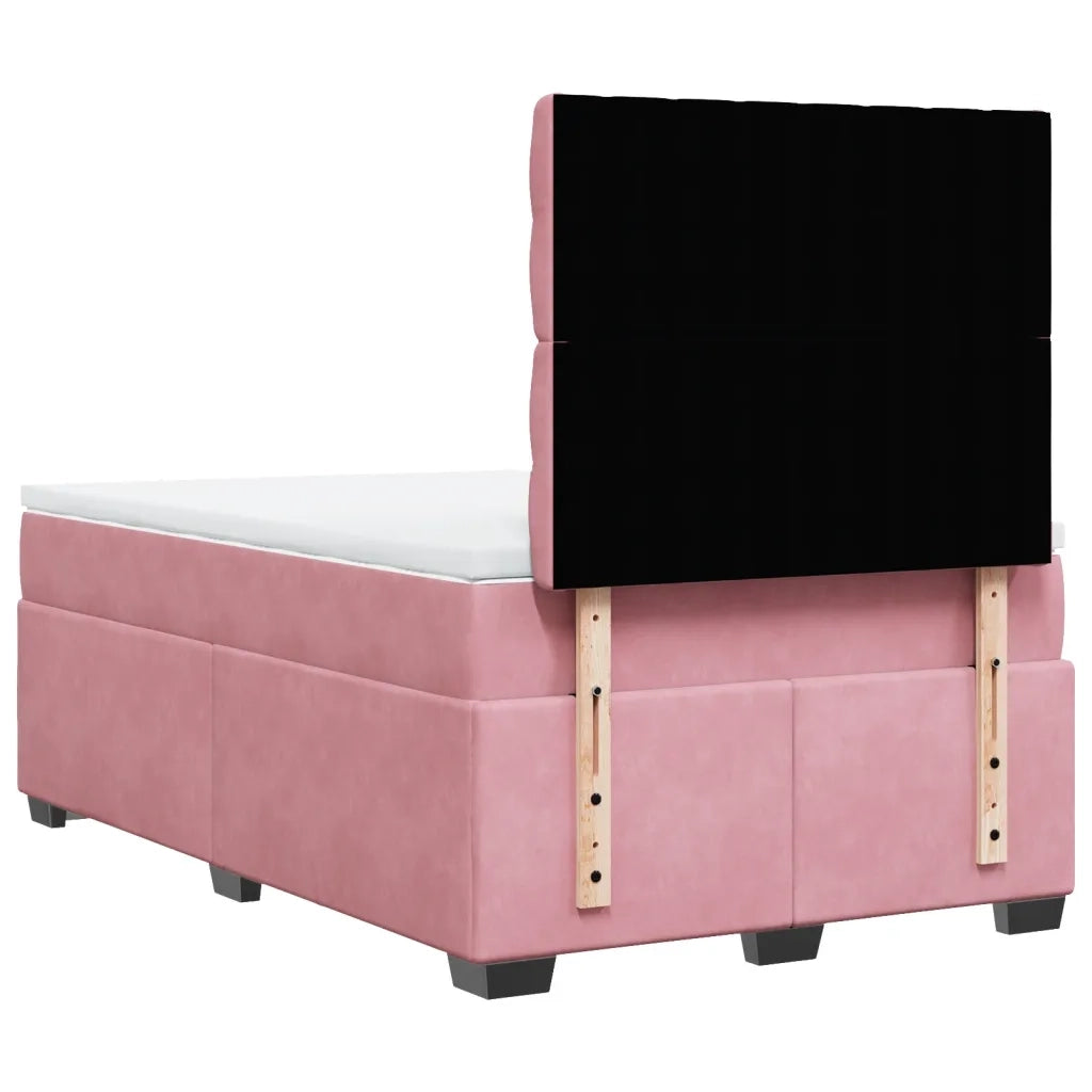 Giroletto a Molle con Materasso Rosa 120x200 cm in Velluto 3290893