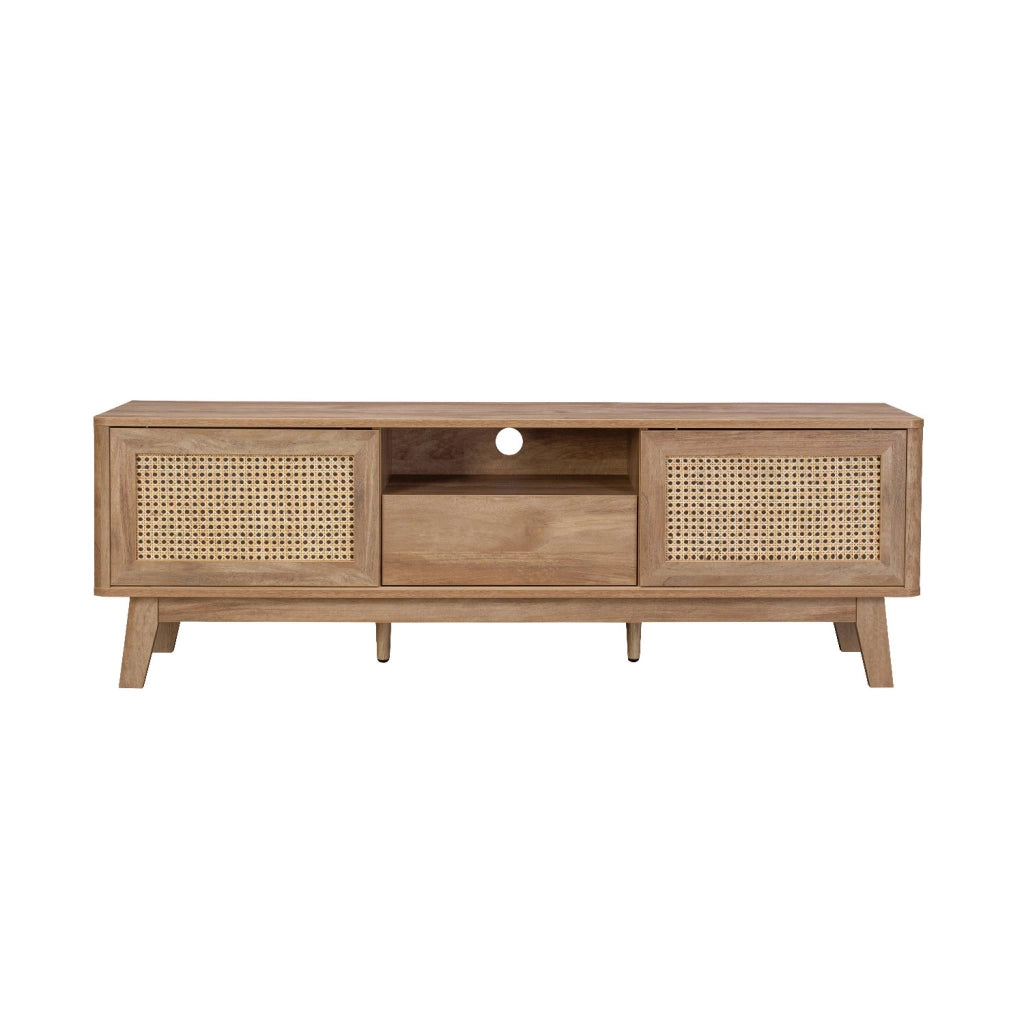 Mobile tv con ante scorrevoli, 150cm, marrone naturale