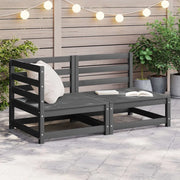 Salotto da Giardino-Set Divani da Giardino 2 pz Grigio in Legno Massello di Pino 963769