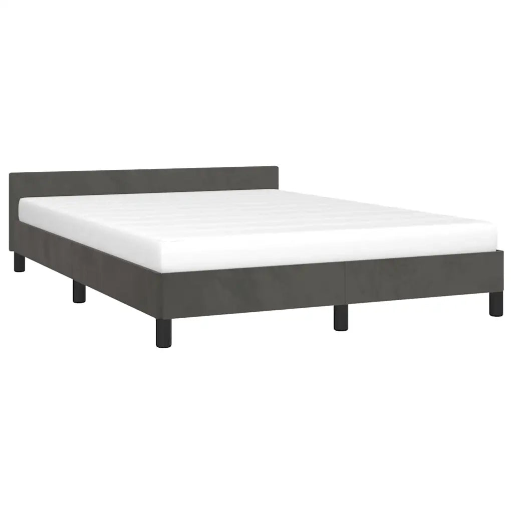 Giroletto senza Materasso Grigio Scuro 140x190 cm Velluto 347568