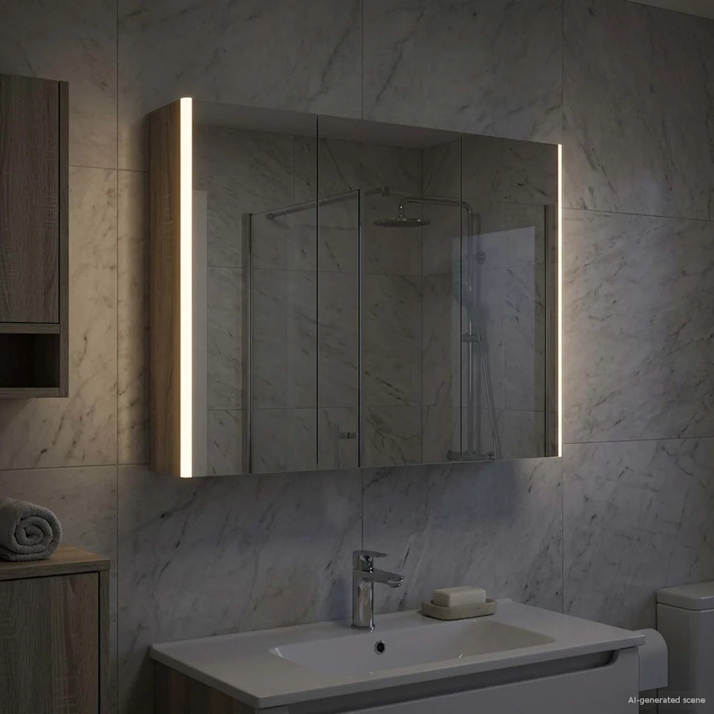 Mobiletto per specchio da bagno Grigio Sonoma