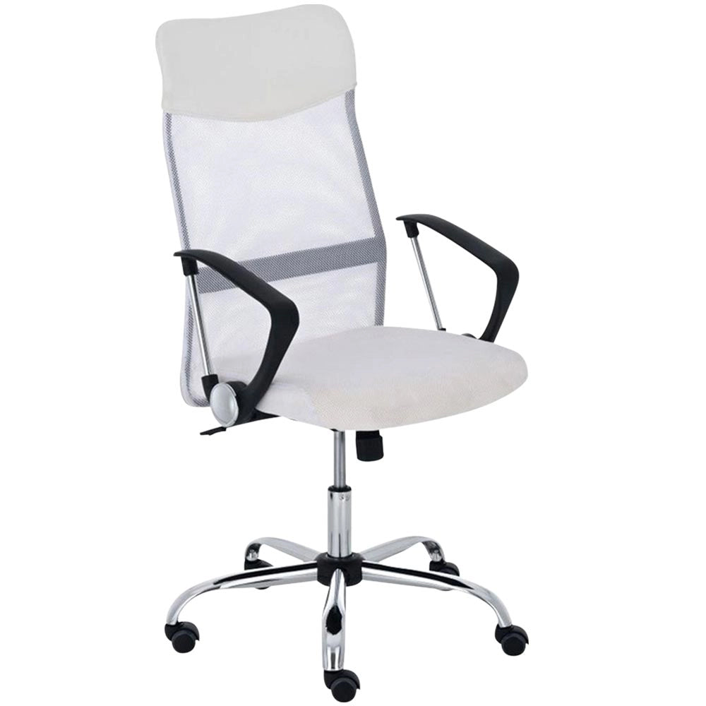 Sedia Scrivania Ergonomica Poltrona Ufficio traspirante Girevole Direzionale Bianco