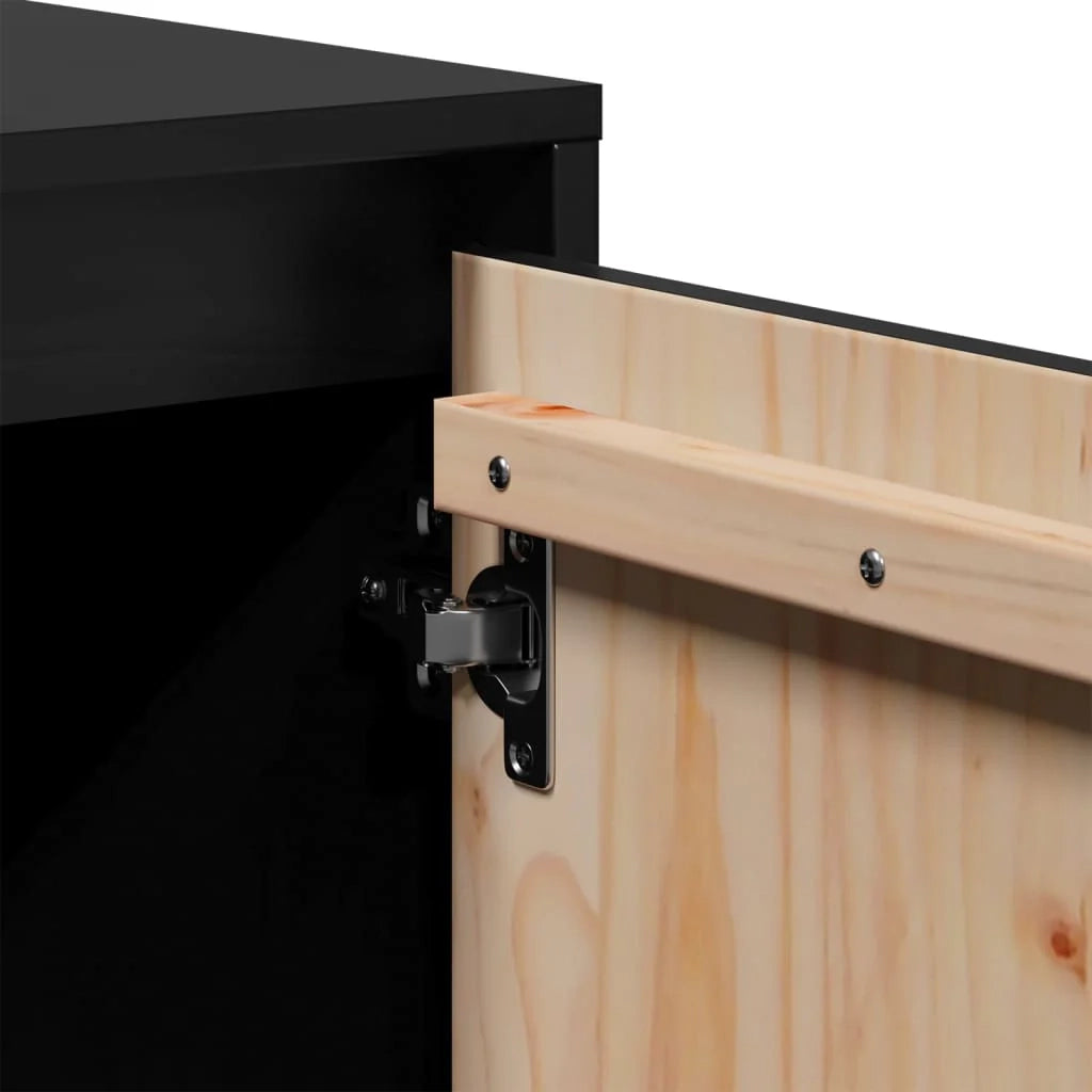 Mobile TV multimediale scaffale TV credenza TV sala da pranzo soggiorno camera da letto 74 x 35 x 44 cm legno di pino massiccio nero 02_0026209