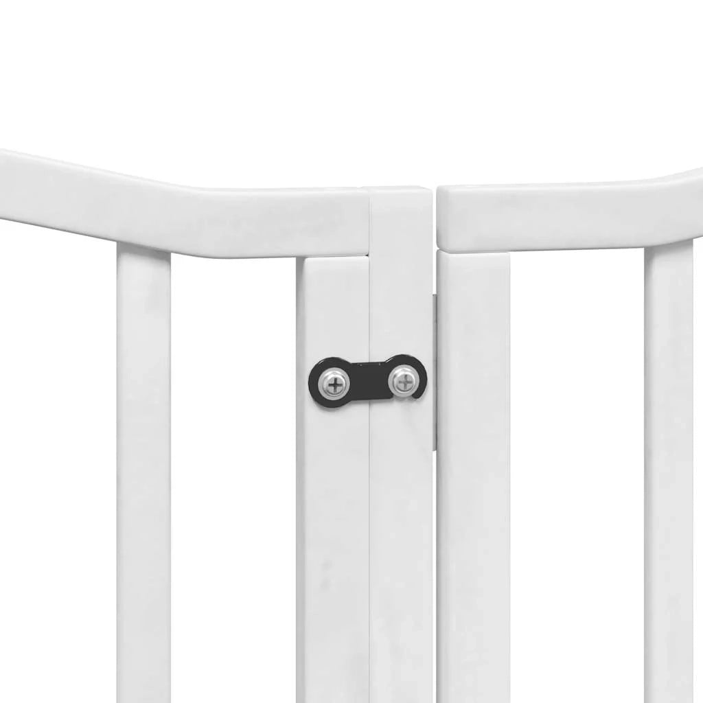 Cancelletto di sicurezza per animali domestici porta pieghevole 15 pannelli legno di pioppo bianco 02_0023197