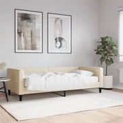 Divano Letto con Materasso Crema 90x200 cm in Tessuto 3196564