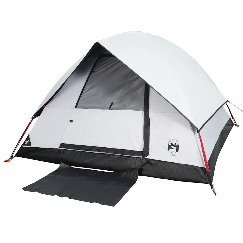 Tenda Campeggio a Cupola 2 Persone Bianca Tessuto Impermeabile 94694
