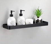 Opbergrek metallico da parete, piano bagno oscillante, nero, 50CM, resistente all'ossidazione, extra resistente, da installazione da parete.