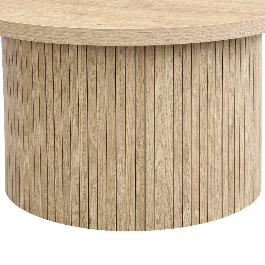 Set di tavolini 66x66x40 cm e 40x40x46 cm; design modulare; MDF; colore naturale