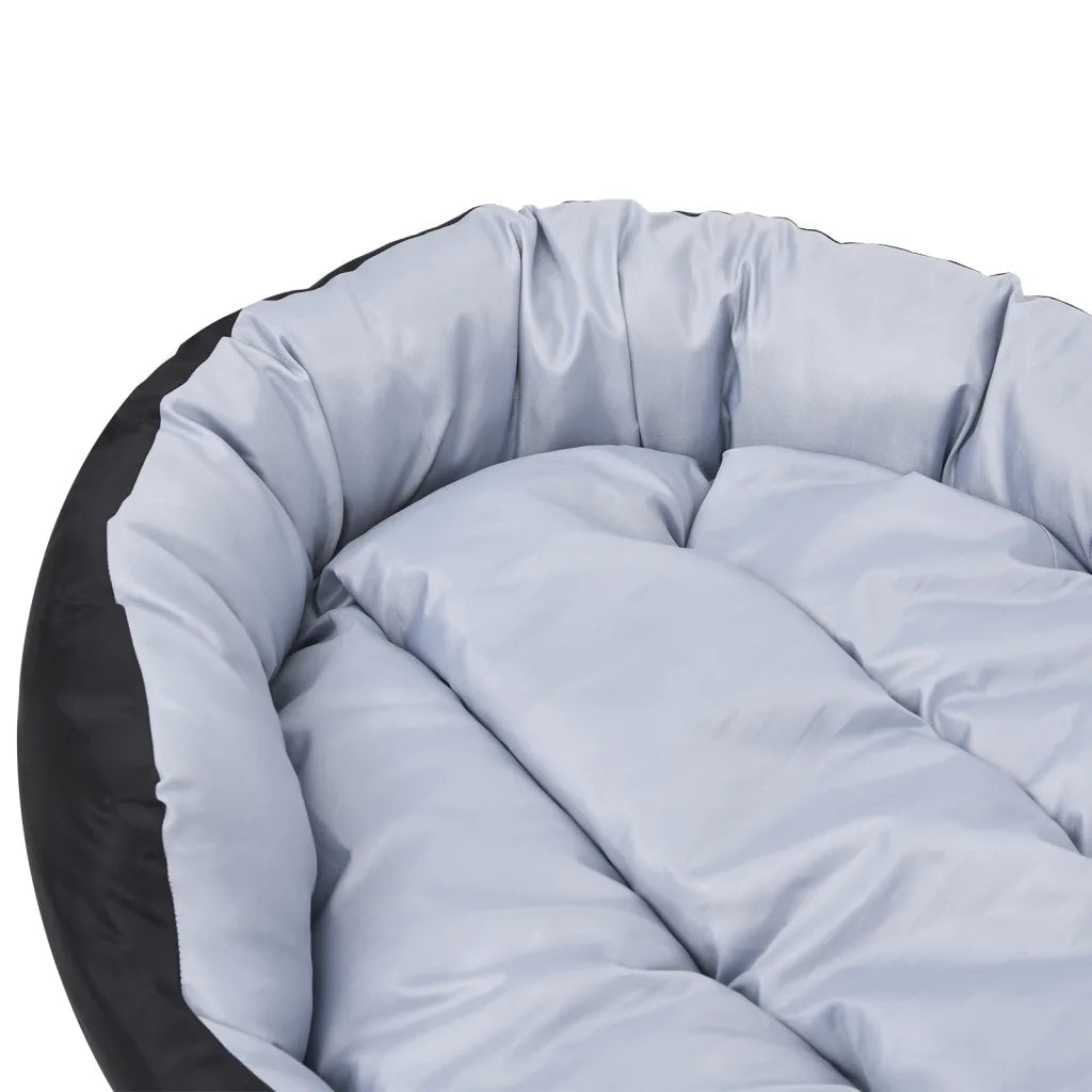 Cuscino per Cani Reversibile Lavabile Grigio e Nero 110x80x23cm CFW9138195