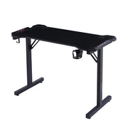 Scrivania Gaming con Luci RGB 120x60 cm, Tavolo Gamer con Porta Bicchiere e Gancio Cuffie, Desk PC Design Ergonomico Nero, Postazione Gaming e Studio