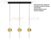 KIRA-S3L Sospensione 3 luci rettangolare Nero Opaco diffusori bianco , a led dimmerabile SDD 2800 - 5000k 75W 4875L