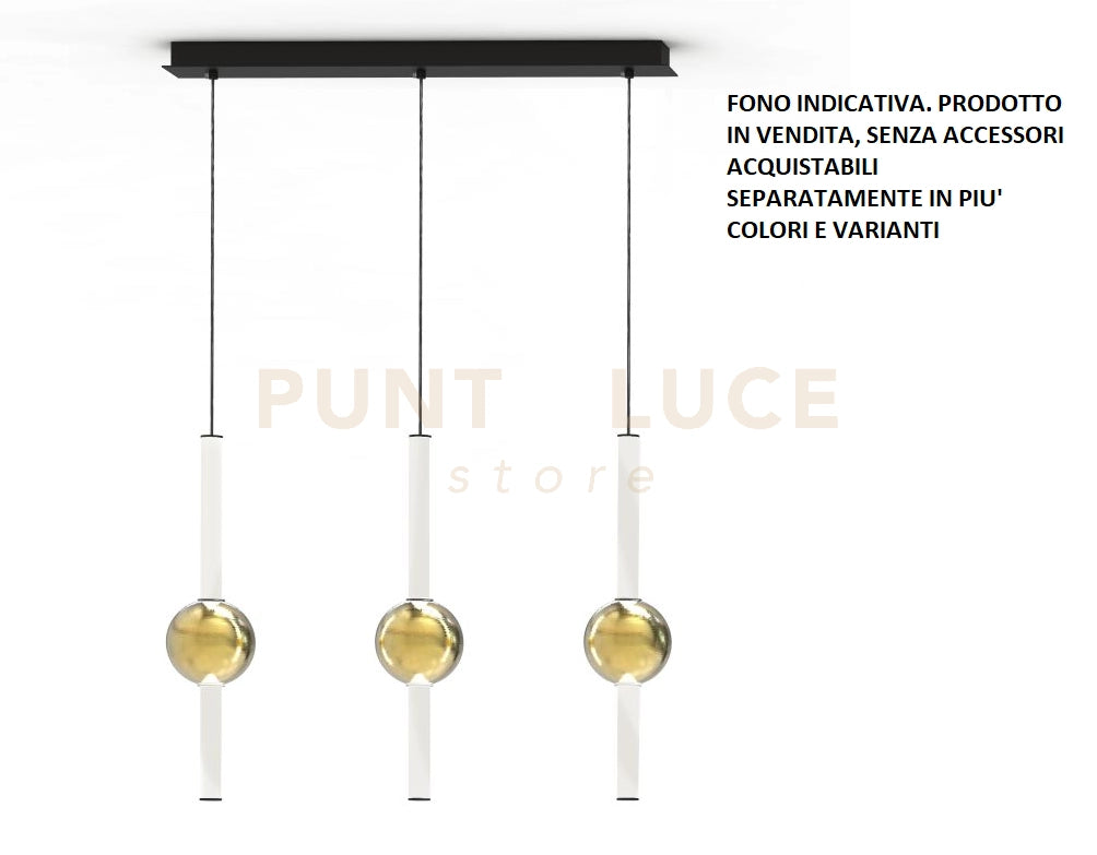 KIRA-S3L Sospensione 3 luci rettangolare Nero Opaco diffusori bianco , a led dimmerabile SDD 2800 - 5000k 75W 4875L