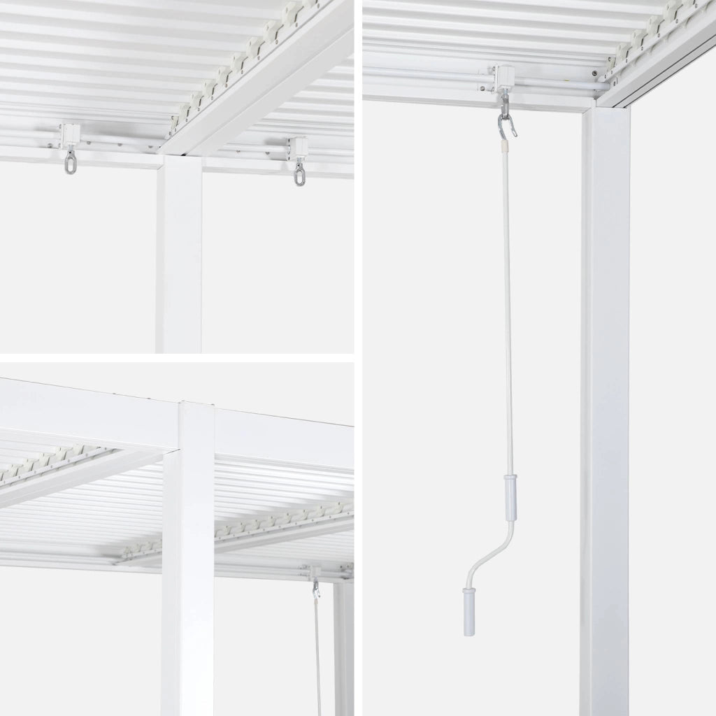 Pergola bioclimatica 3x6m in alluminio e acciaio, lamelle orientabili,