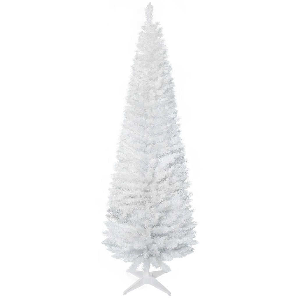 Albero di Natale Artificiale 180 cm con Base ¨C zephmum ¨C Bianco