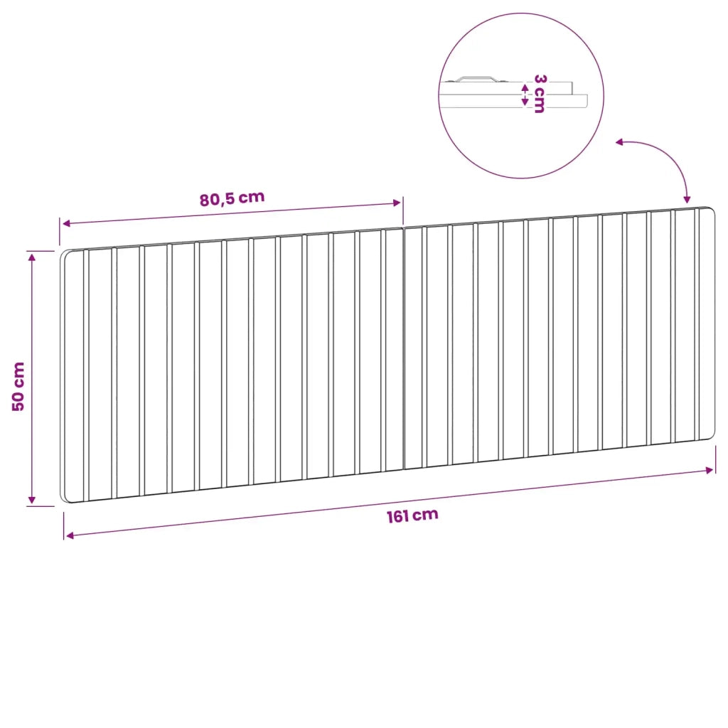 Testiera da Muro ZWOLLE Nero Legno ingegnerizzato 896506