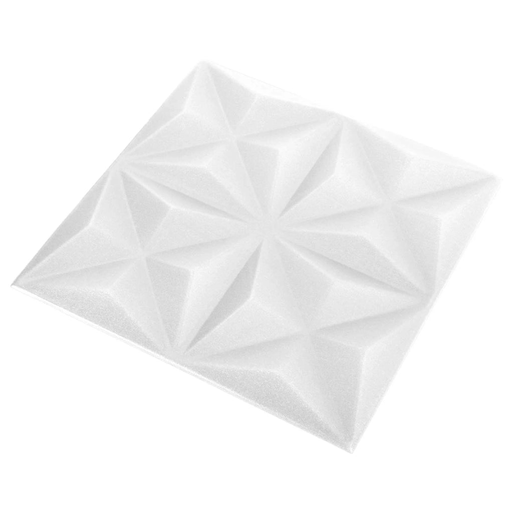 Pannelli da parete 48 pcs Bianco Origami 50 x 50 cm Schiuma XPS