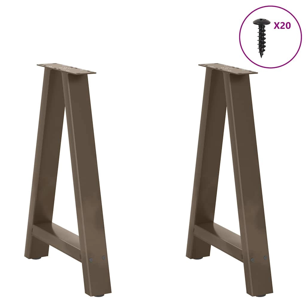 Set di 2 gambe per tavolo da pranzo a forma di A robuste e regolabili 60 x 72-73 cm design moderno acciaio nero 02_0057128
