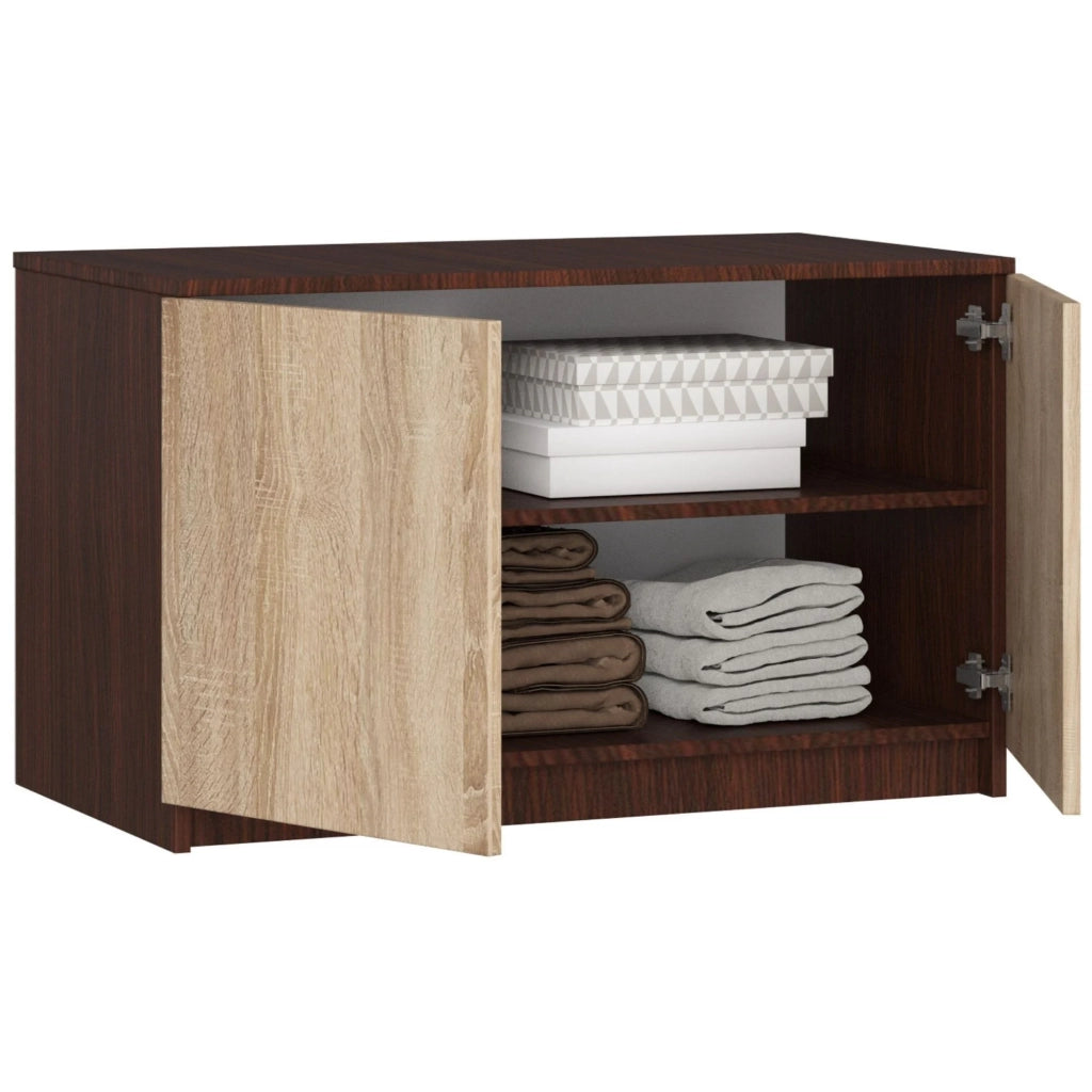 Sopralzo per armadio AKORD S90 Wengé 90 cm 2 ante inserto frontale Sonoma Quercia 90x51x55 cm