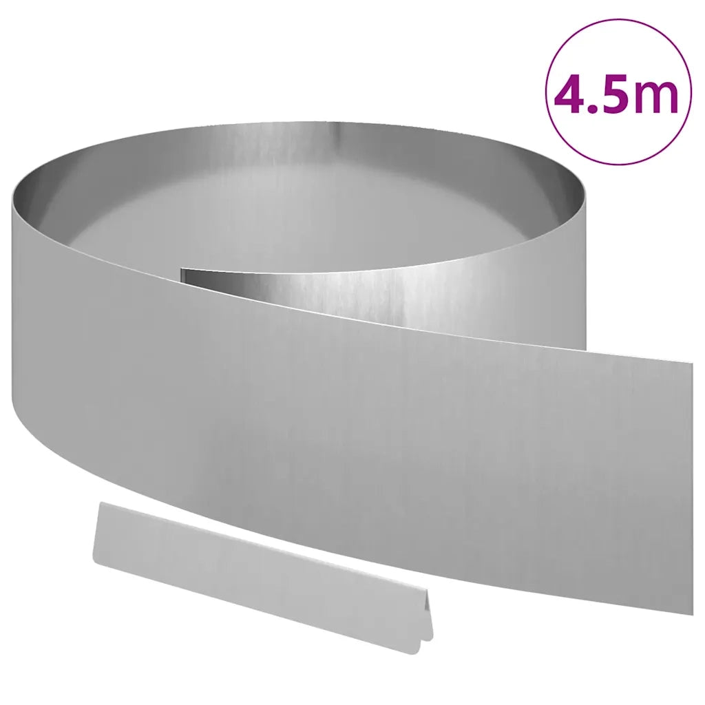 Bordura per Prato Argento 450 x 0,05 x 20 cm Acciaio zincato 868030