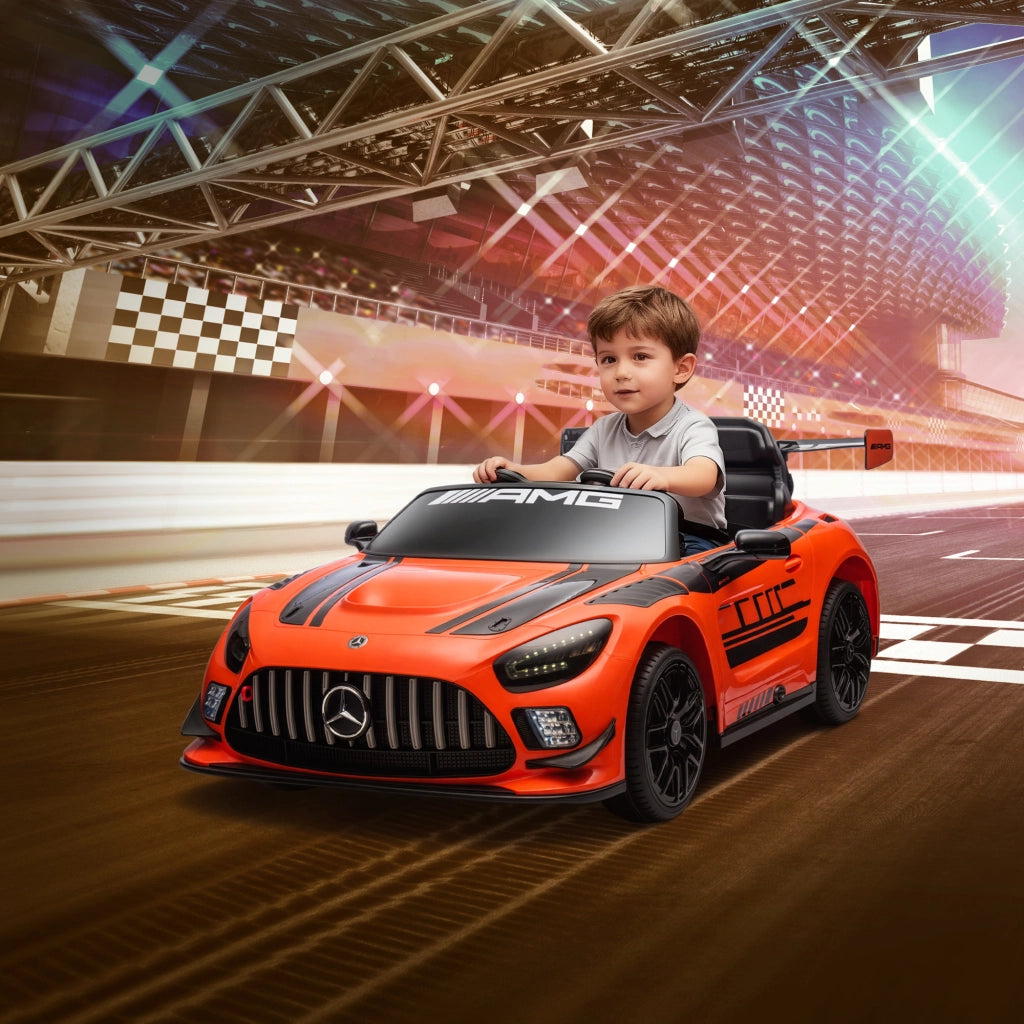 Auto Bambini Mercedes-AMG 12V ¨C Zephmum ¨C Arancione con Telecomando e Luci LED