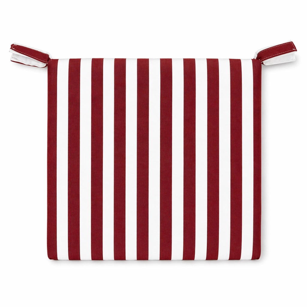 Cuscino seduta per sedia 45x47cm con velcro in poliestere – Bordeaux/Bianco