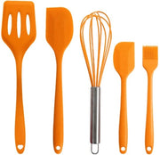 Set di Utensili Cucina 5 Pezzi - Spatola/Sfregiatore/Spiedino/Spazzola Oli - Duraturo/Resistente allo Sfregamento - Facile da Pulire - Facile da Stoccare - Attrezzo da Cottura