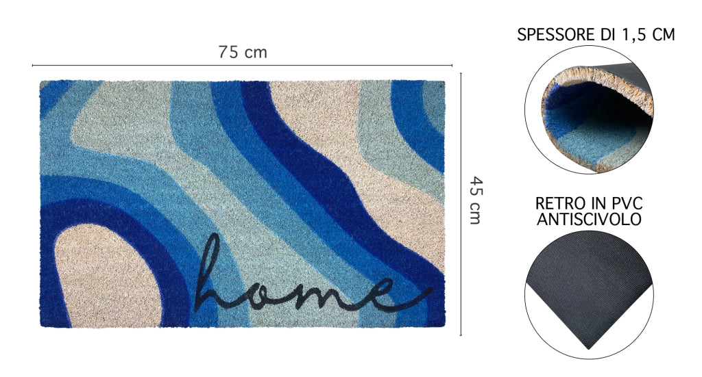 Zerbino Ingresso Casa In Fibra Di Cocco Con Base In Pvc  Hippy2