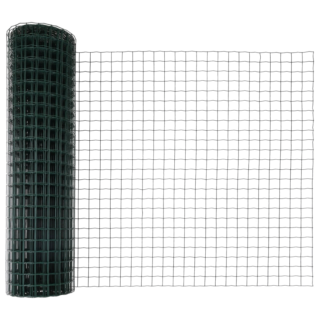 Recinzione Euro con 7 pali 1x10 m in acciaio galvanizzato verde