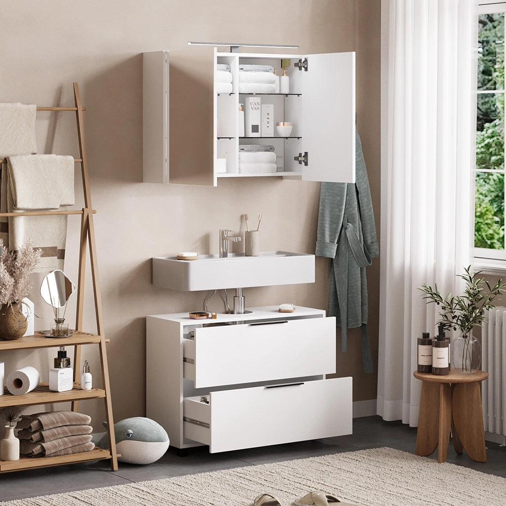 Vicco Set di mobili da bagno Bianco 2 parti