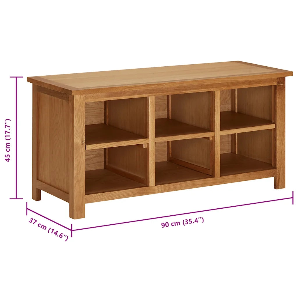Scarpiera-Scaffale per scarpe 90x37x45 cm in Legno Massello di Rovere