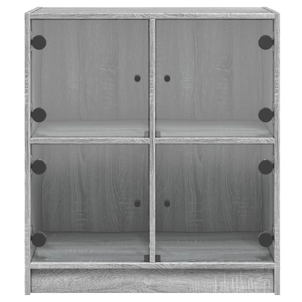 Mobile con Ante in Vetro Grigio Sonoma 68x37x75,5 cm 836383