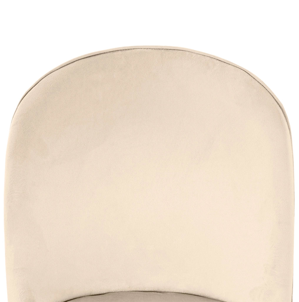 Sedia da pranzo in velluto beige con gambe dorate