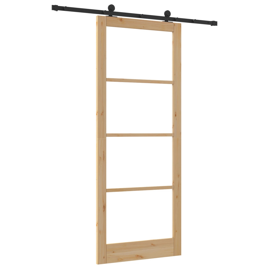 porta scorrevole  con set hardware 'ORKDAL'Legno Massello e Vetro
