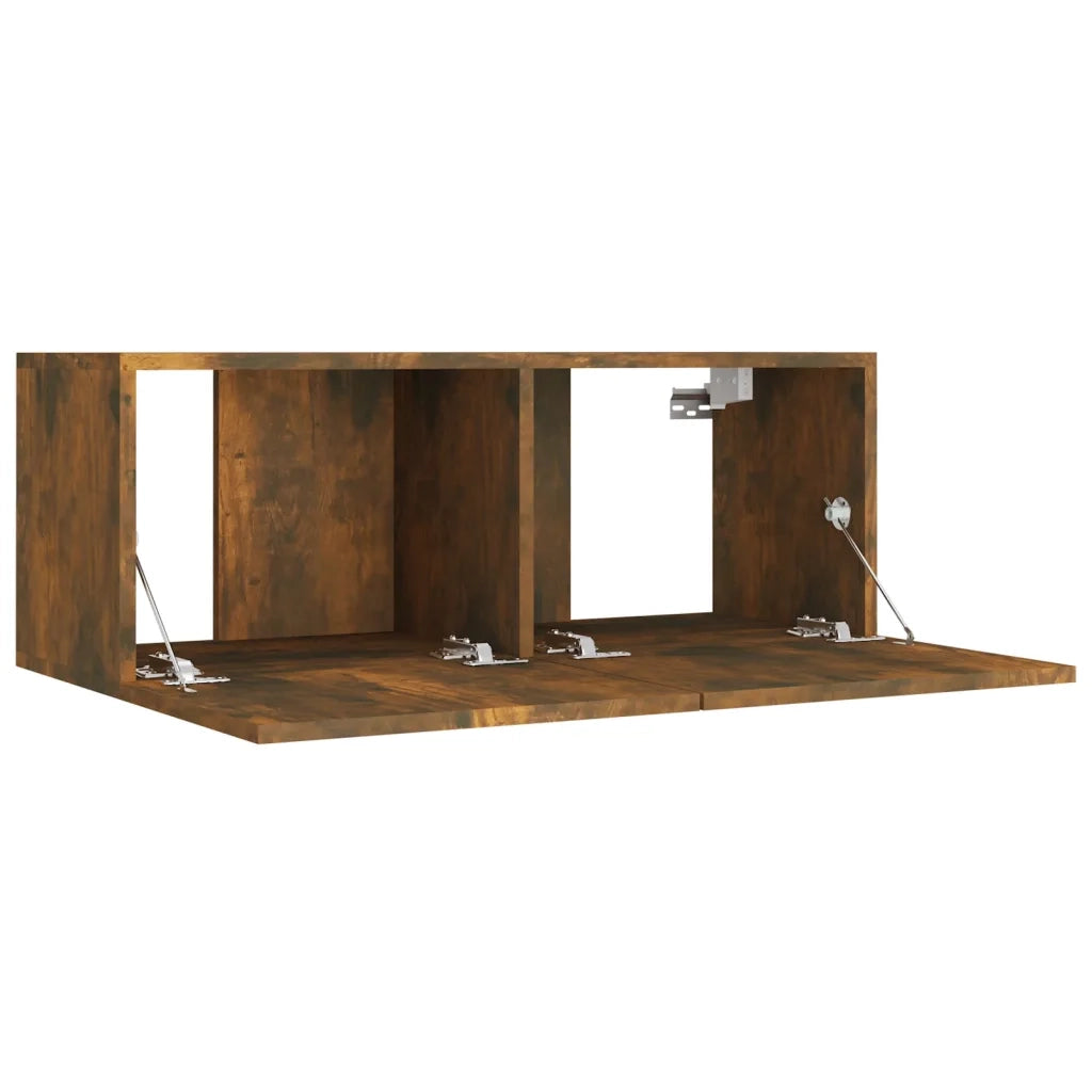 Set di Mobili Porta TV 4 pz-Credenza per TV Rovere Fumo in Legno Multistrato 323820