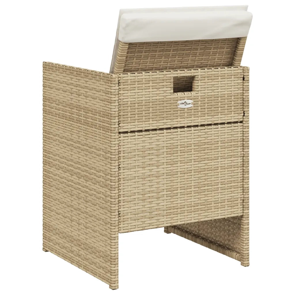 Sedie da Giardino con Cuscini 4 pz | Sedie da Esterno Beige in Polyrattan