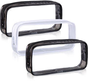 Set da 3 etui trasparenti, astuccio trasparente per matite, astuccio trasparente impermeabile in PVC, astuccio con cerniera per studenti, insegnanti, ufficio e scuola