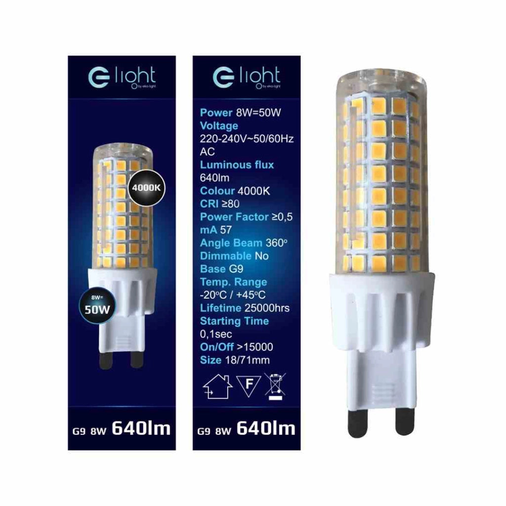 Lampadina LED G9 7W 640lm 4000K Neutra Eko-Light EKZA343