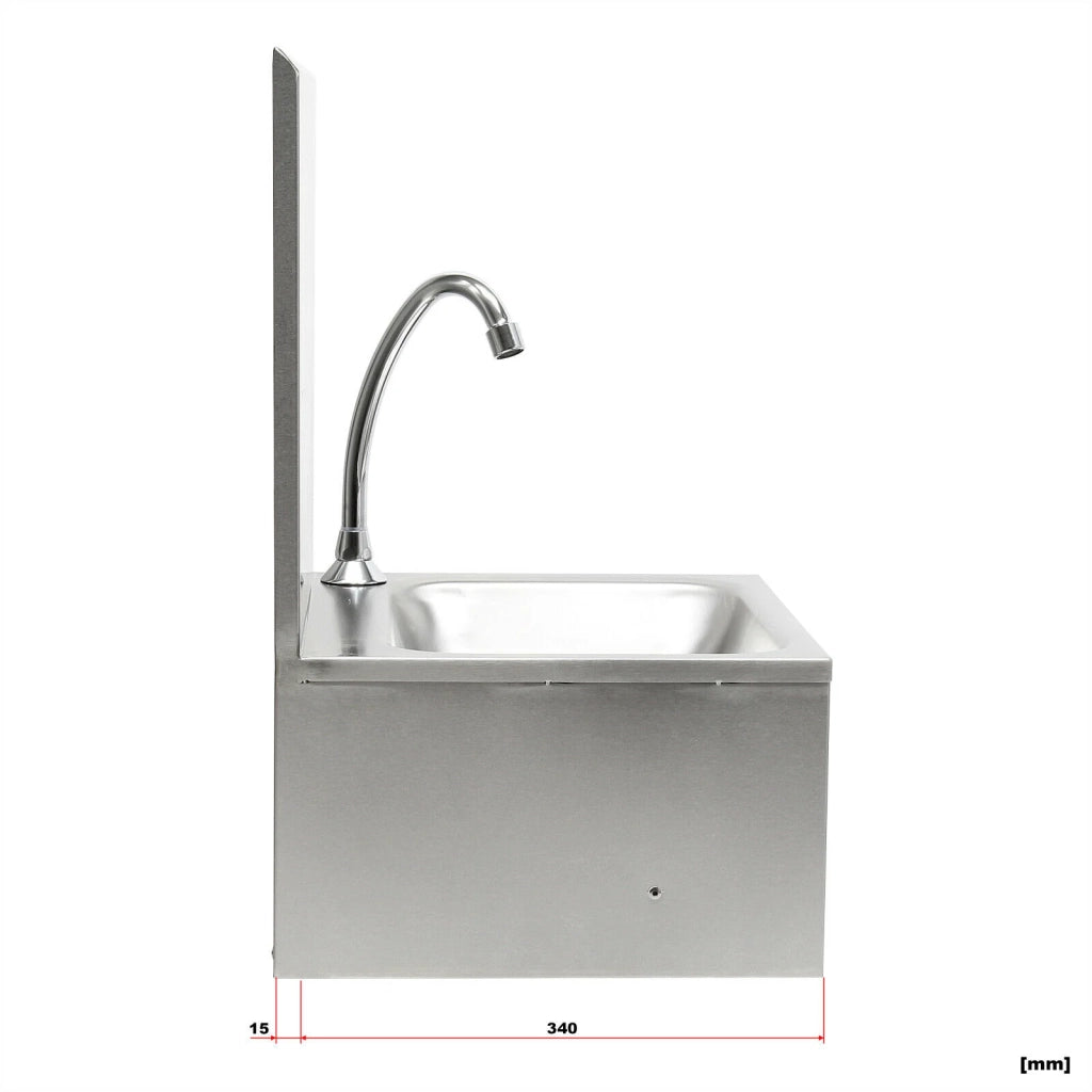 Lavello gastronorm in acciaio inox con comando a ginocchio e lavamani antispruzzo 16_0002395