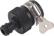 Connettore universale per tubo per l'acqua per il lavaggio dell'auto - Adattatore di vite - Fitting di connessione rapida - Adattatore per rubinetteria - Diametro inferiore a 20mm (nero)