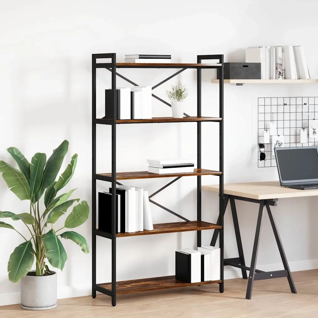 vidaXL Libreria Rovere fumo 80 x 30 x 153 cm Legno multistrato