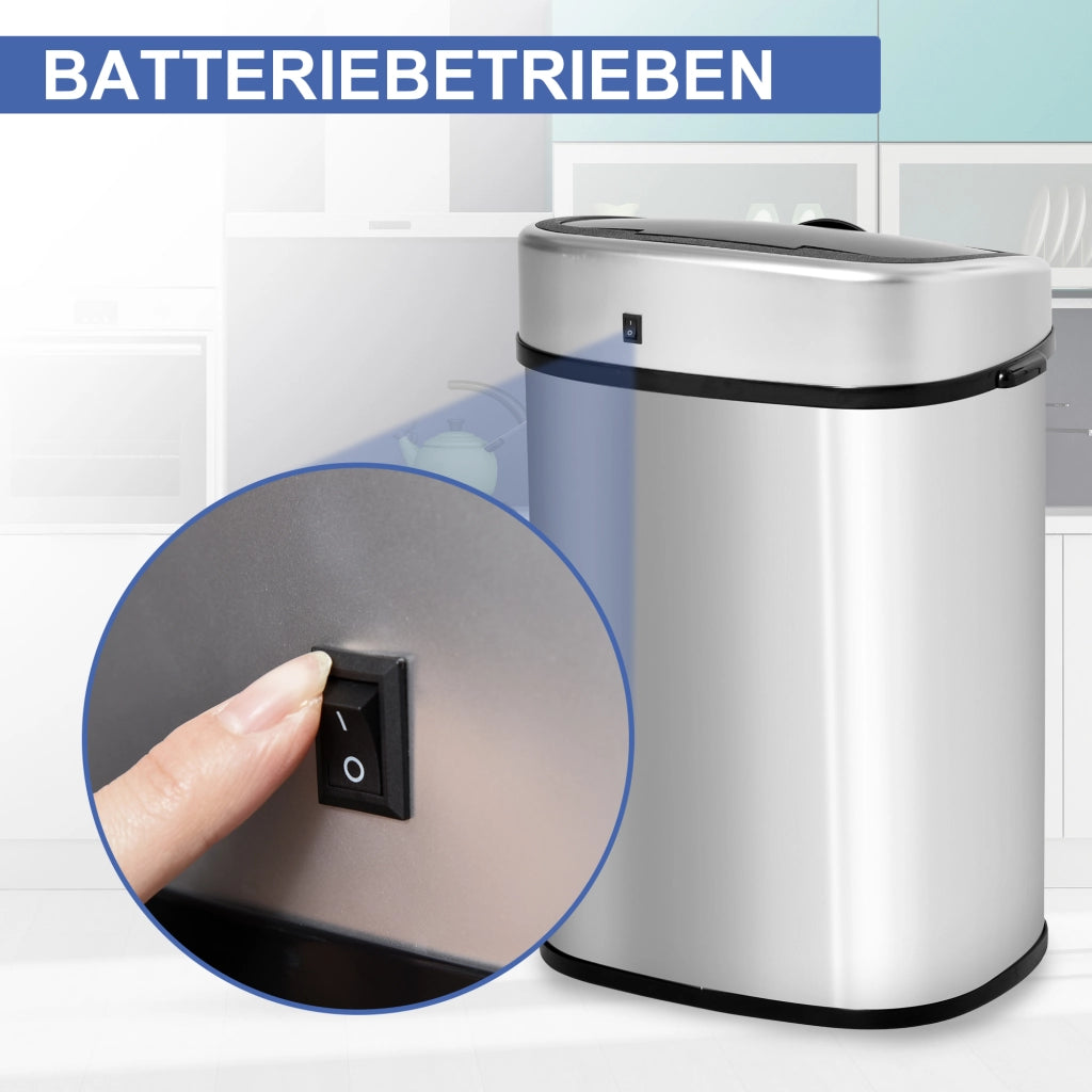 Pattumiera con sensore automatico 58L ¨C Xylo ¨C acciaio inox, impermeabile, argento