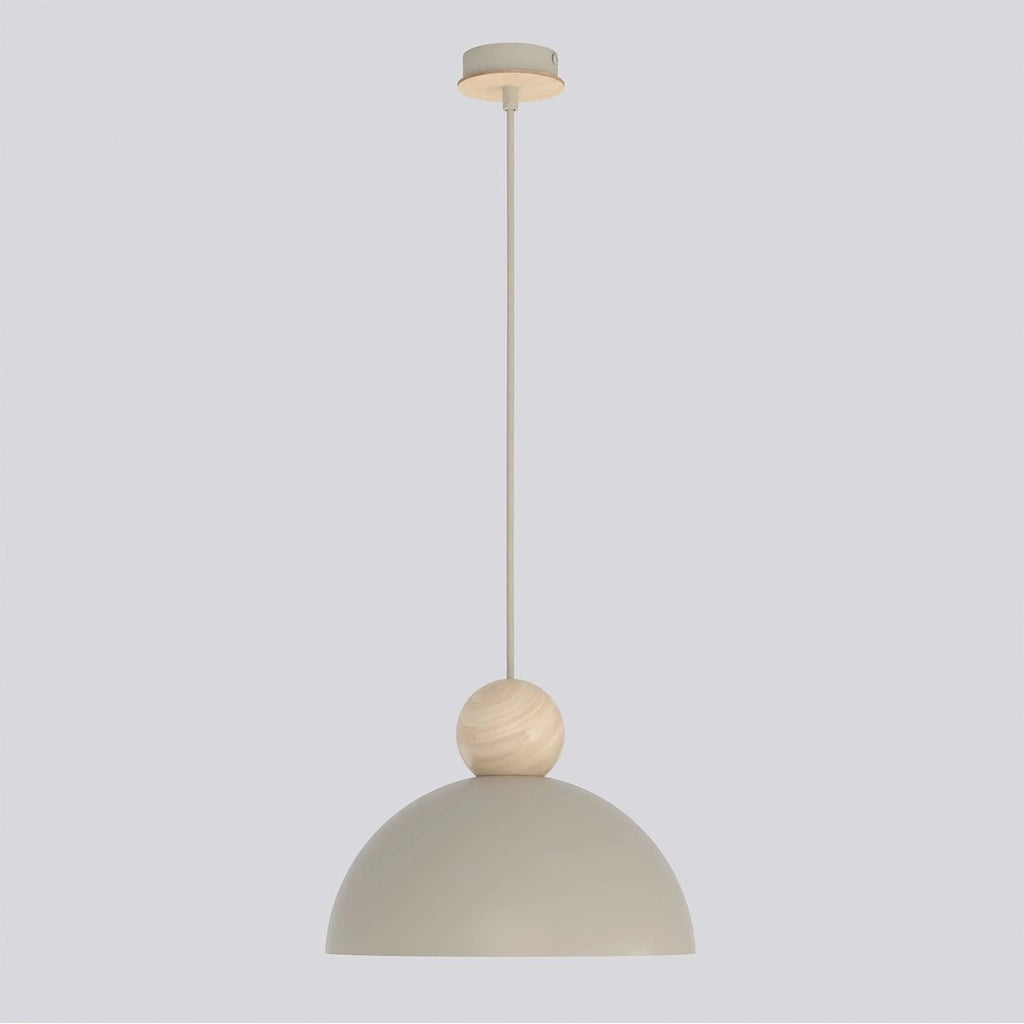 Lampada a sospensione Kaki in acciaio e legno mokka
