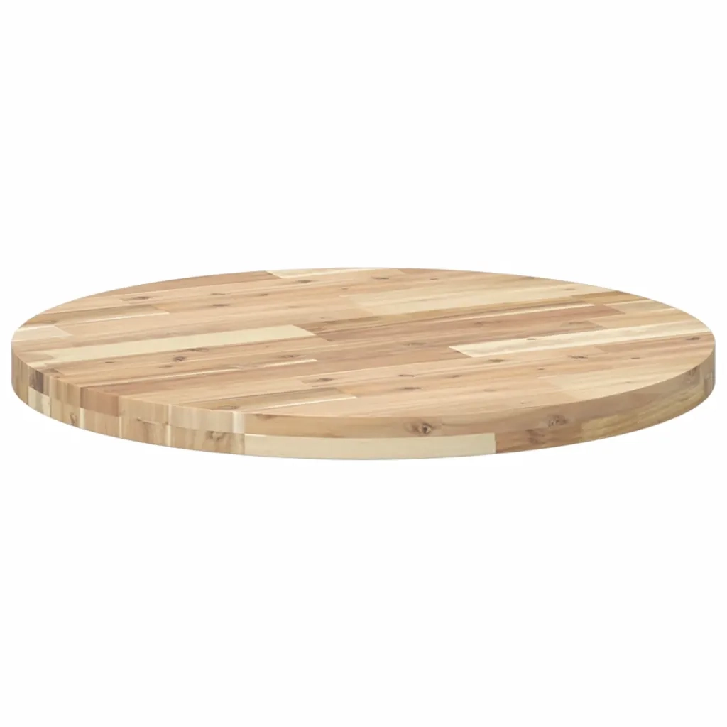 Piano Tavolo Rotondo Ø70x4 cm in Legno Massello di Acacia 4008691