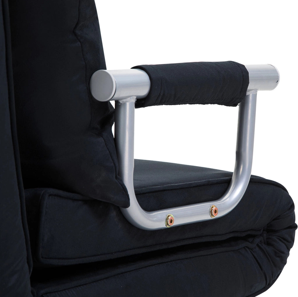 Divano letto 2 in 1 con schienale regolabile nero