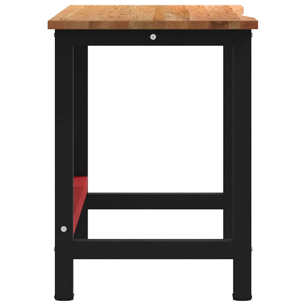 vidaXL Banco Lavoro Marrone Chiaro 140x60x81,5cm Legno Massello Rovere