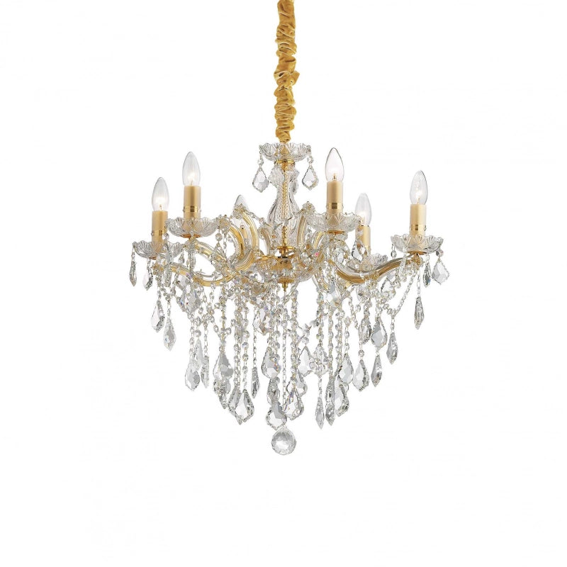 Lampada A Sospensione Florian Sp6 Oro Ideal-Lux