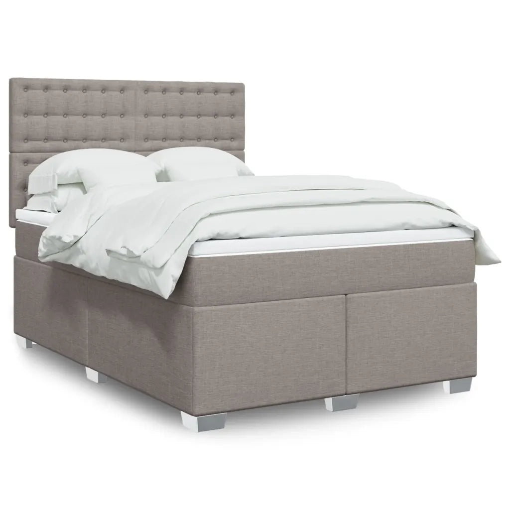 vidaXL Giroletto a Molle con Materasso Tortora 160x200 cm in Tessuto