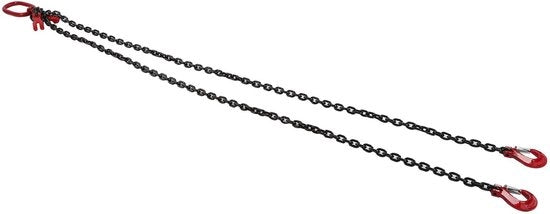 Catenaria adattabile 4,75 Ton - Catenaria Hijsketting - 8mm Acciaio G80 - 2 Haken - Carico Elevato - 240 cm Larghezza di Azionamento - Catenaria di Arresto