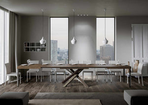 Tavolo Allungabile 120/380x90 cm Volantis Noce Gambe Multicolore 4/C